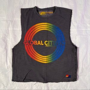 *Rare* Aviator Nation Global Citizen Rainbow Muscle Tank - Adult S - UNISEX